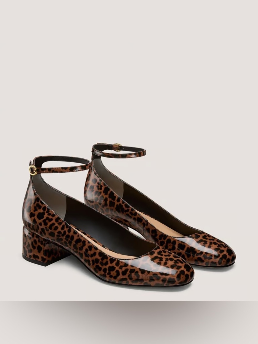 NIB Stuart Weitzman US9.5 Emilee Leopard Ankle-Strap Pumps